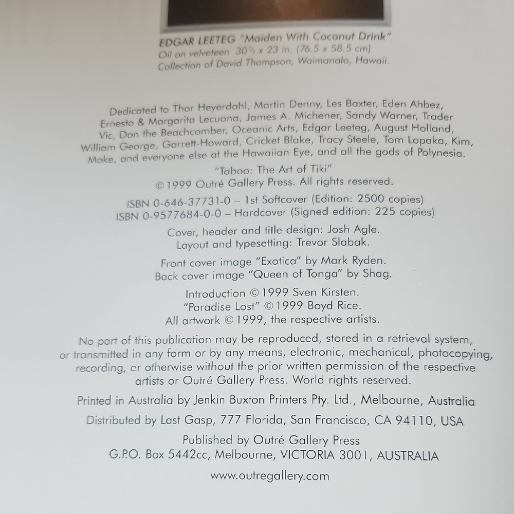 Taboo: The Art of Tiki Book - Picture 2 of 4